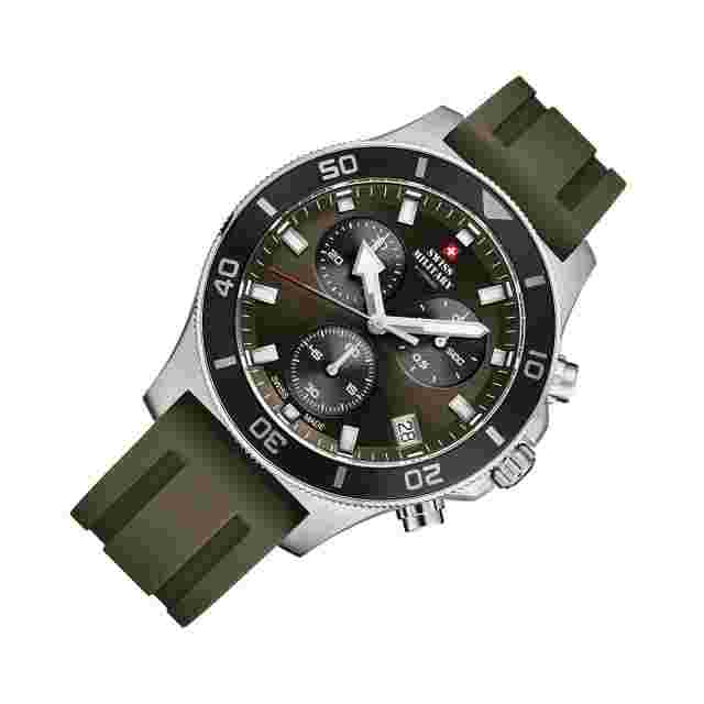 SWISS MILITARY SM34067.09 Swiss Sports Chronograph Green Rubber Men's Watch