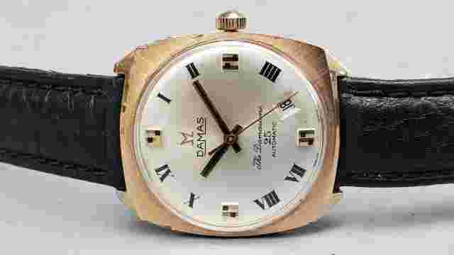 VINTAGE DAMAS THE DAMASCENE 25 AUTOMATIC GOLD PLATED 32MM MENS WATCH