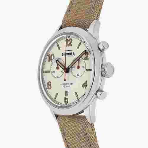 SHINOLA Detroit Men's The Traveler S0120245785 2 Eye Chronograph Watch 42mm