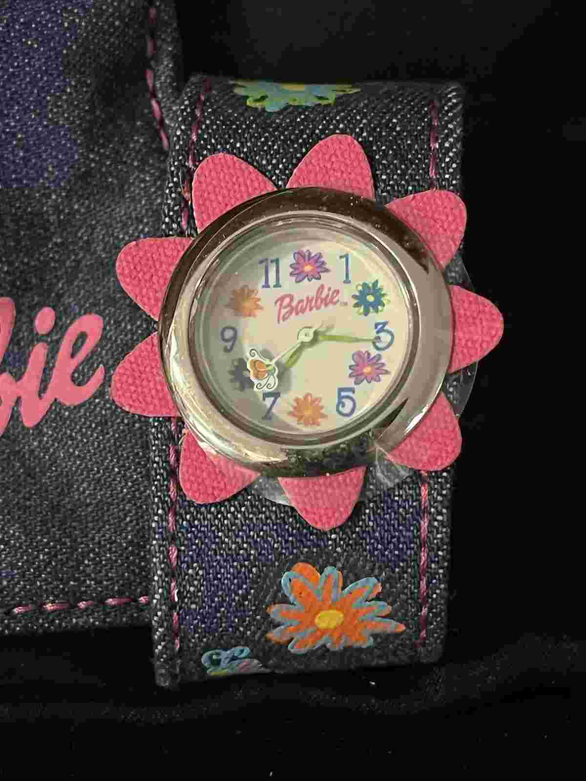 Avon Barbie Denim Snap Watch And Pouch 2003