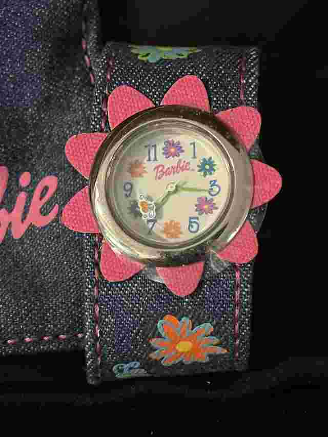 Avon Barbie Denim Snap Watch And Pouch 2003