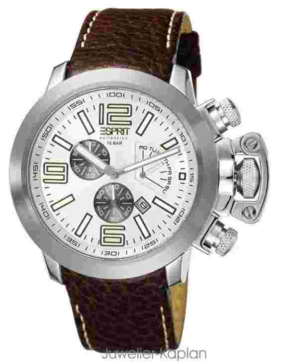 ESPRIT COLLECTION ES-URANOS NIGHT EL900211002 Men's Watch Leather Chrono NEW
