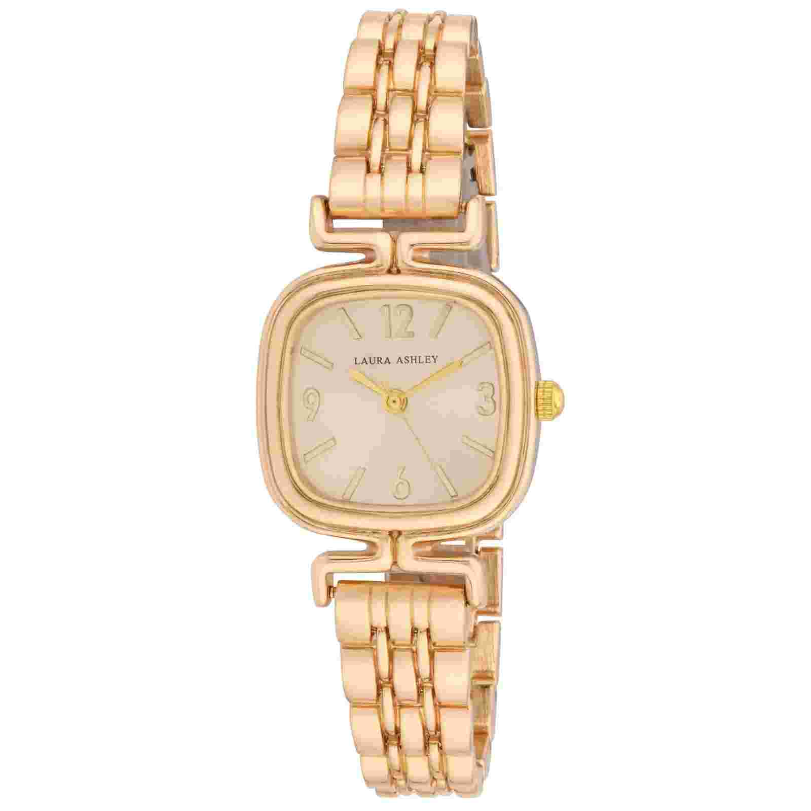 Laura Ashley Women's 25mm Rounded Square Link Bracelet Watch (LA2106)