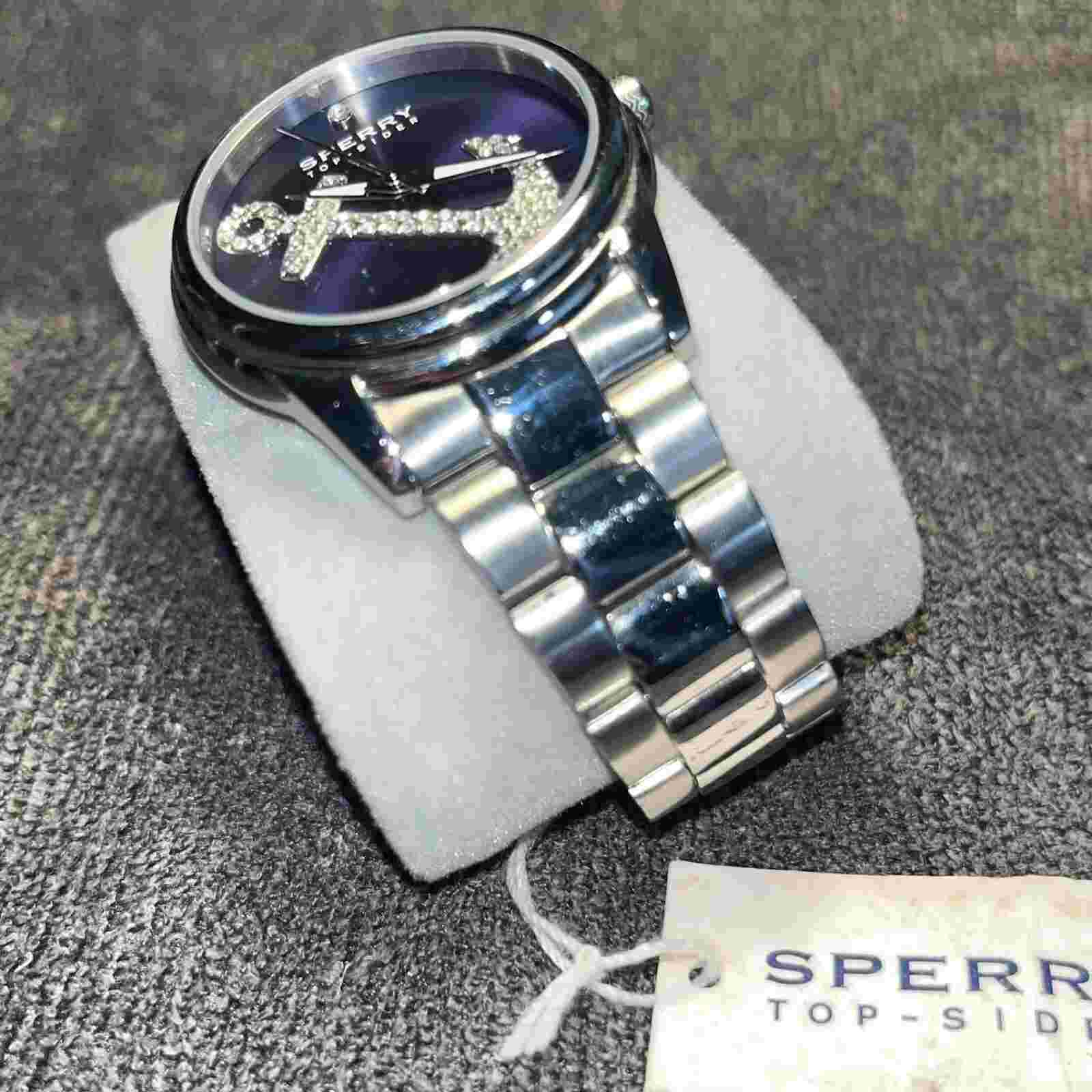 NOS Sperry Top Sider Mens Watch ANCHOR DIAL Stainless Case & Bracelet