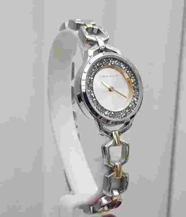 New KAREN MILLEN Silver Bracelet Ladies Watch Silver Shimmer dial RRP £189(KM53
