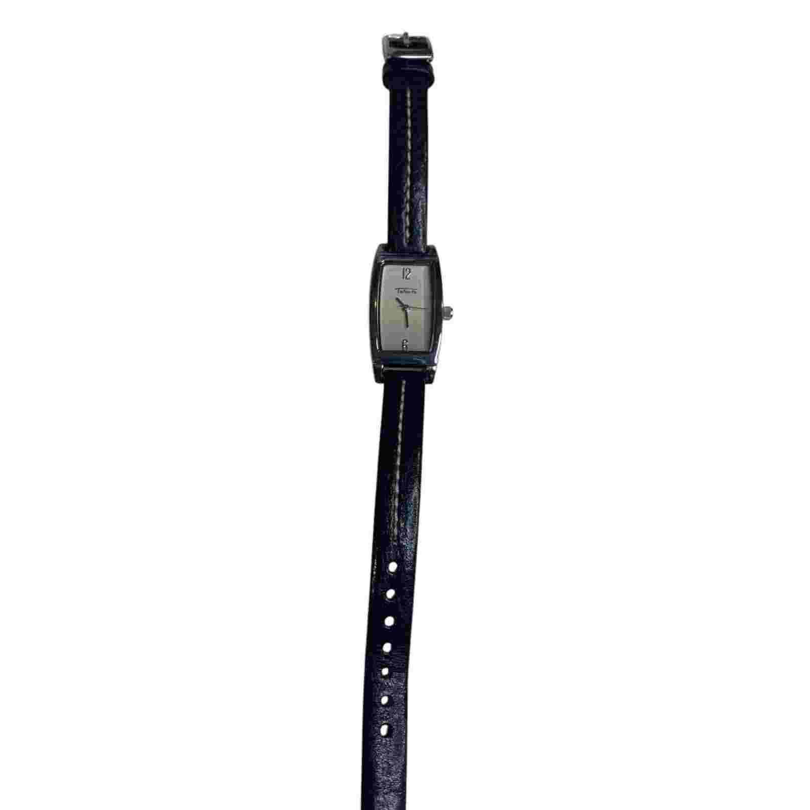Talbots Womens Wristwatch Silvertone Rectangular Face Working