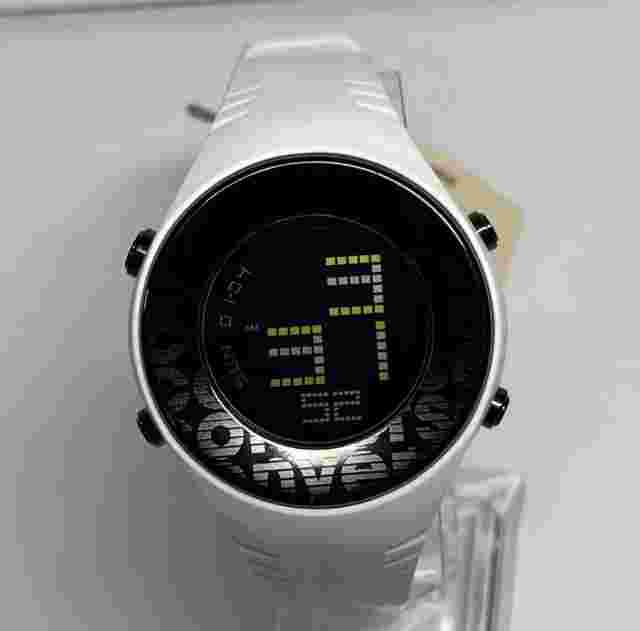 Converse VR007-100 Mens Black Digital Dial White Band Alarm Watch BATTERY