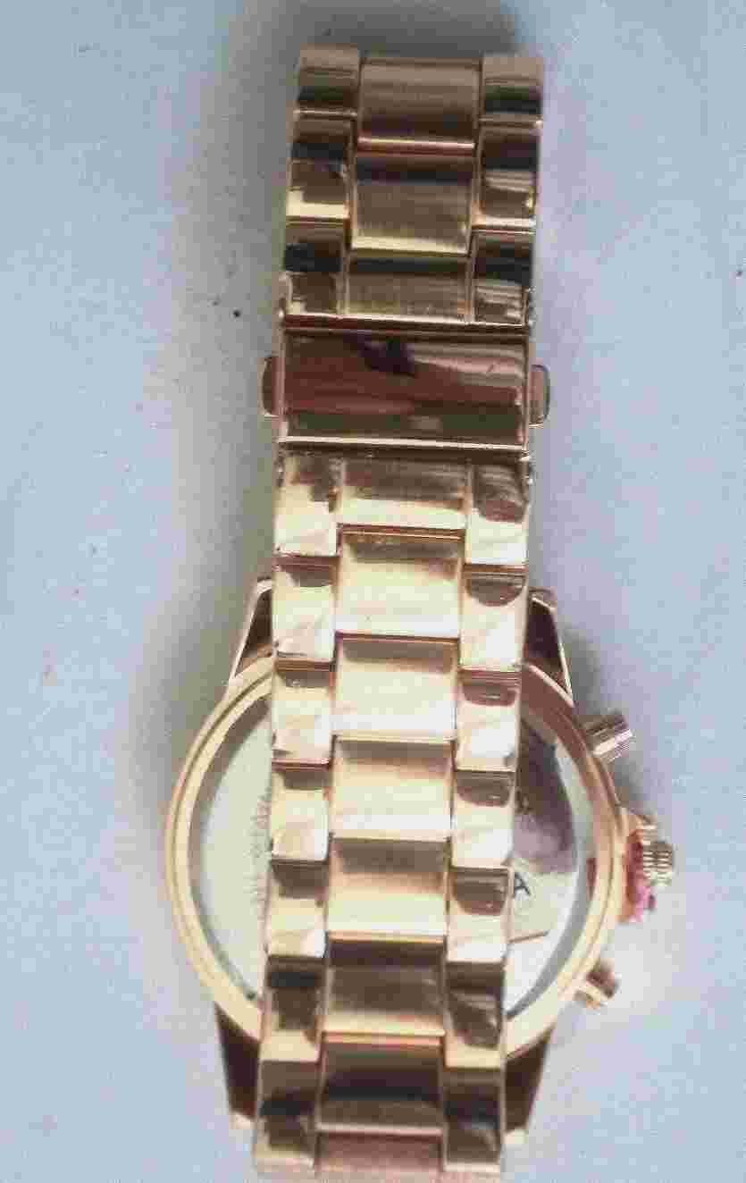 ONYX Men's Watch Rose Gold Bezel Round Brown Dial on Rose Gold Linked Band New!