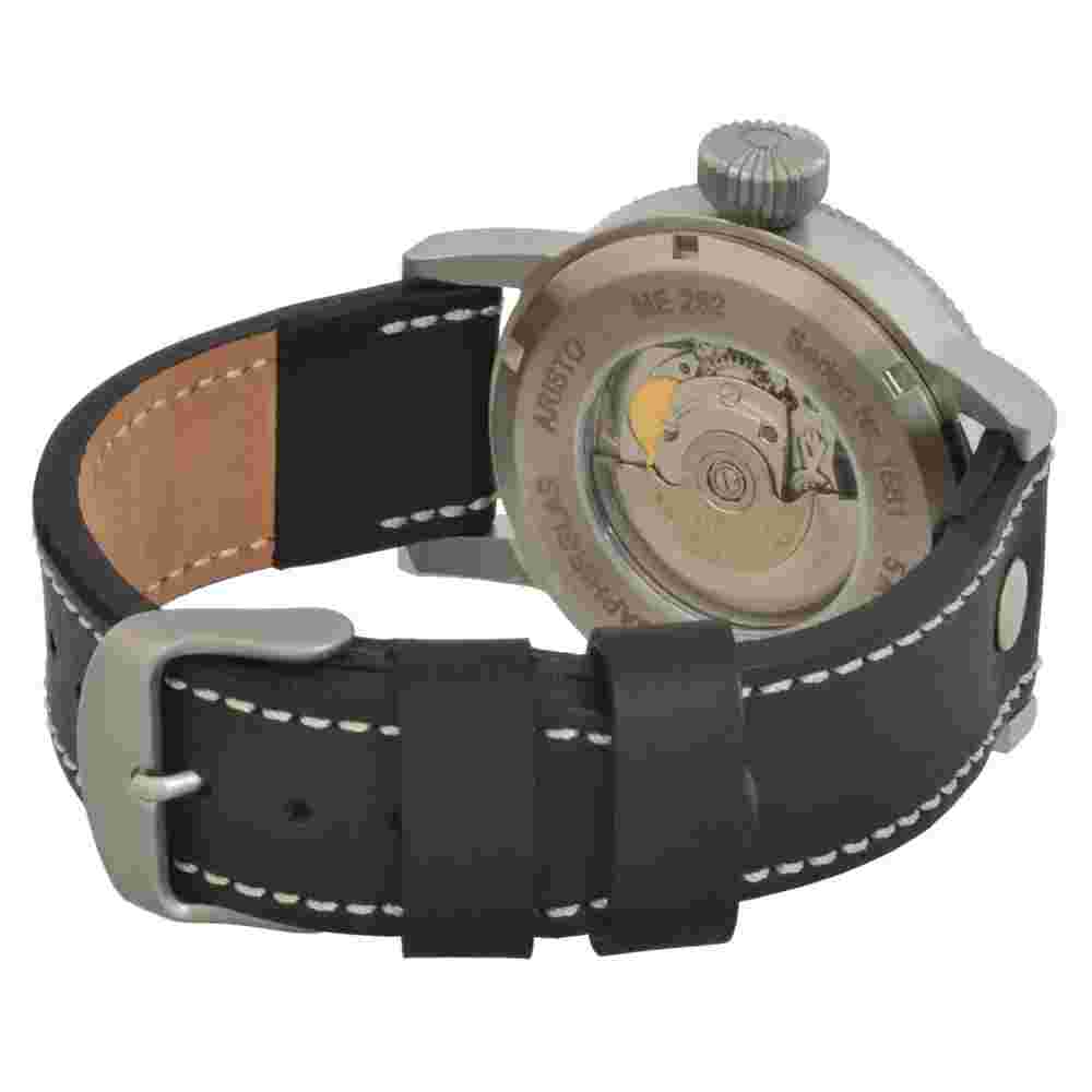 Aristo Men's Messerschmitt Watch Aviator Me 262 Automatic 3h262-alu Leather