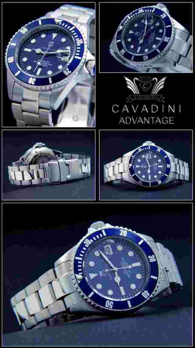 Advantage Diver's Automatic Watch 30 BAR Solid Stainless Steel Azure Blue XXL