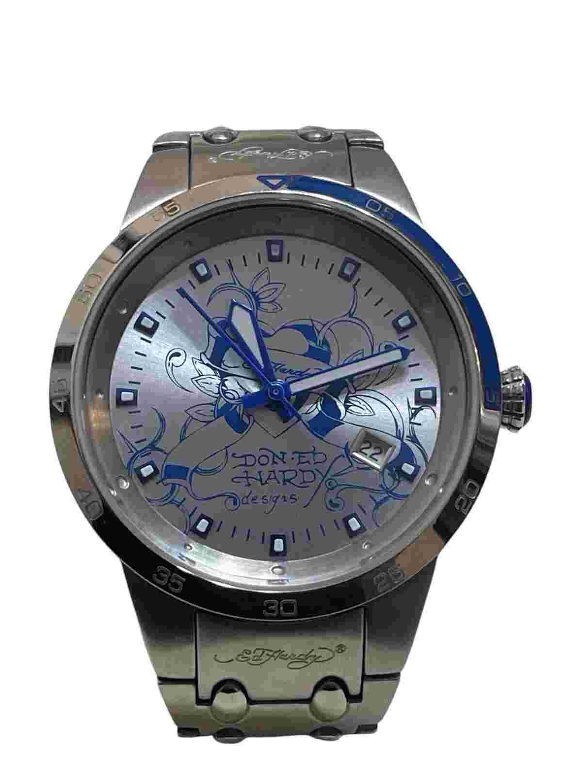 Woman’s Don Ed Hardy Designs Silver/blue Watch CO-SST0197