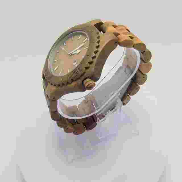 Bewell Men's Watch Olive Green Wood 47MM Case Japan MOVT Date Indicater 30M WR