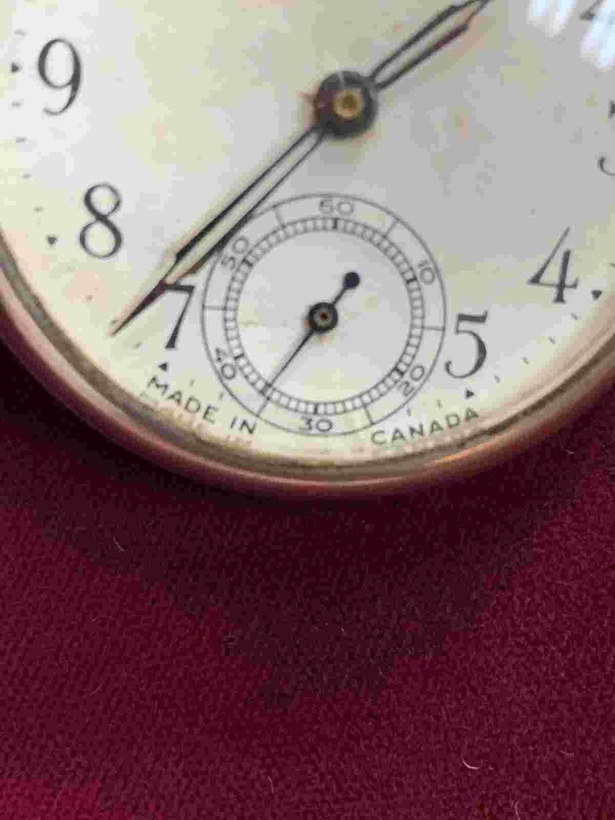 Vintage westclox pocket ben pocket watch Canada Made 49mm