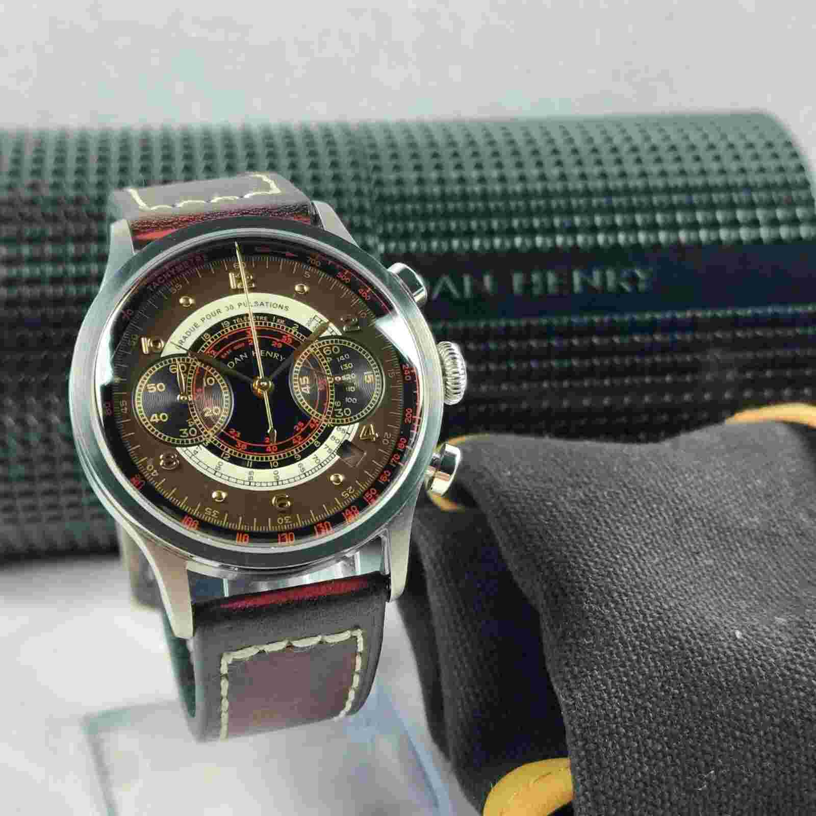 DAN HENRY 0487/1939 LIMITED EDITION CHRONOGRAPH QUARTZ MILITARY MEN'S WATCH NIB