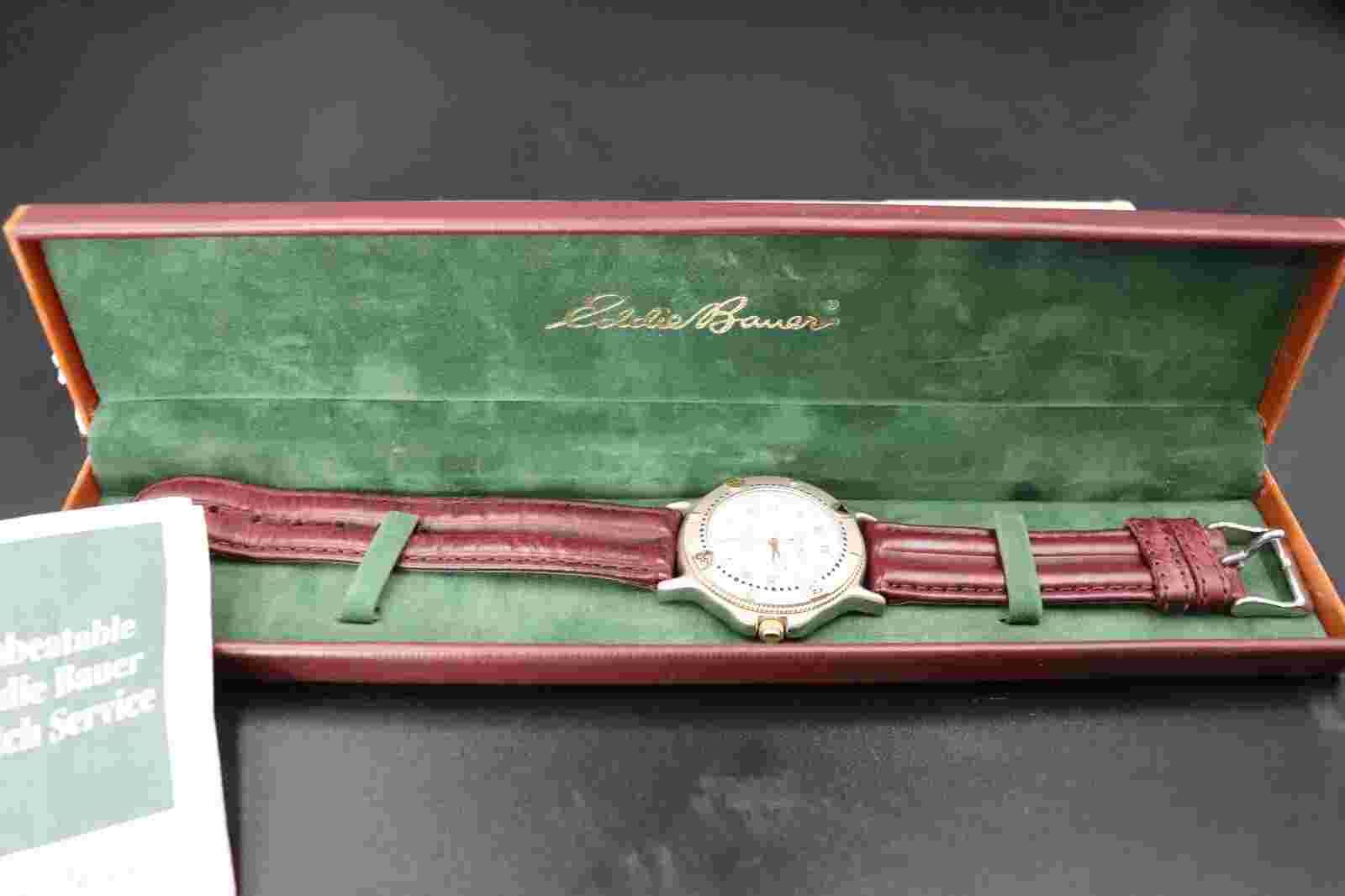 Eddie Bauer Watch Women 20mm Silver Tone Water Resistant 165 ft in Box