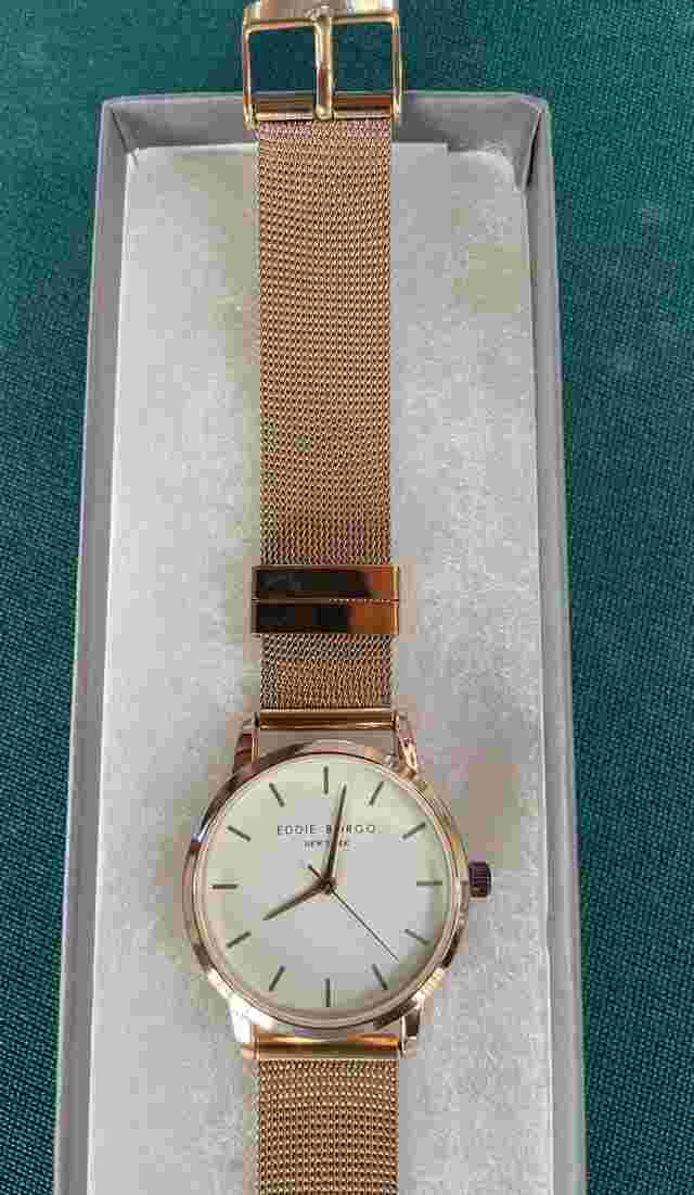 Eddie Borgo New York Rose Gold Tone Quartz Analog Ladies Round Watch Mesh Band