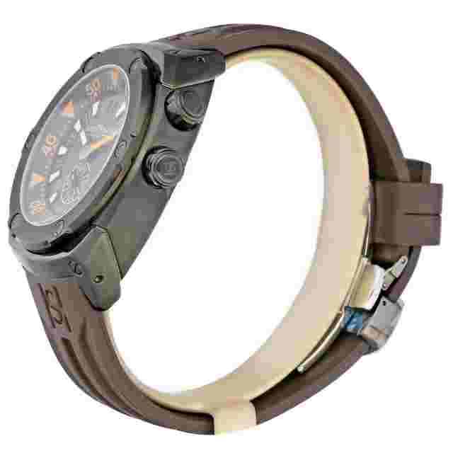 Saint Honoré 863214.71-D11 45mm Steel Black PVD Brown Rubber Quartz Men's Watch