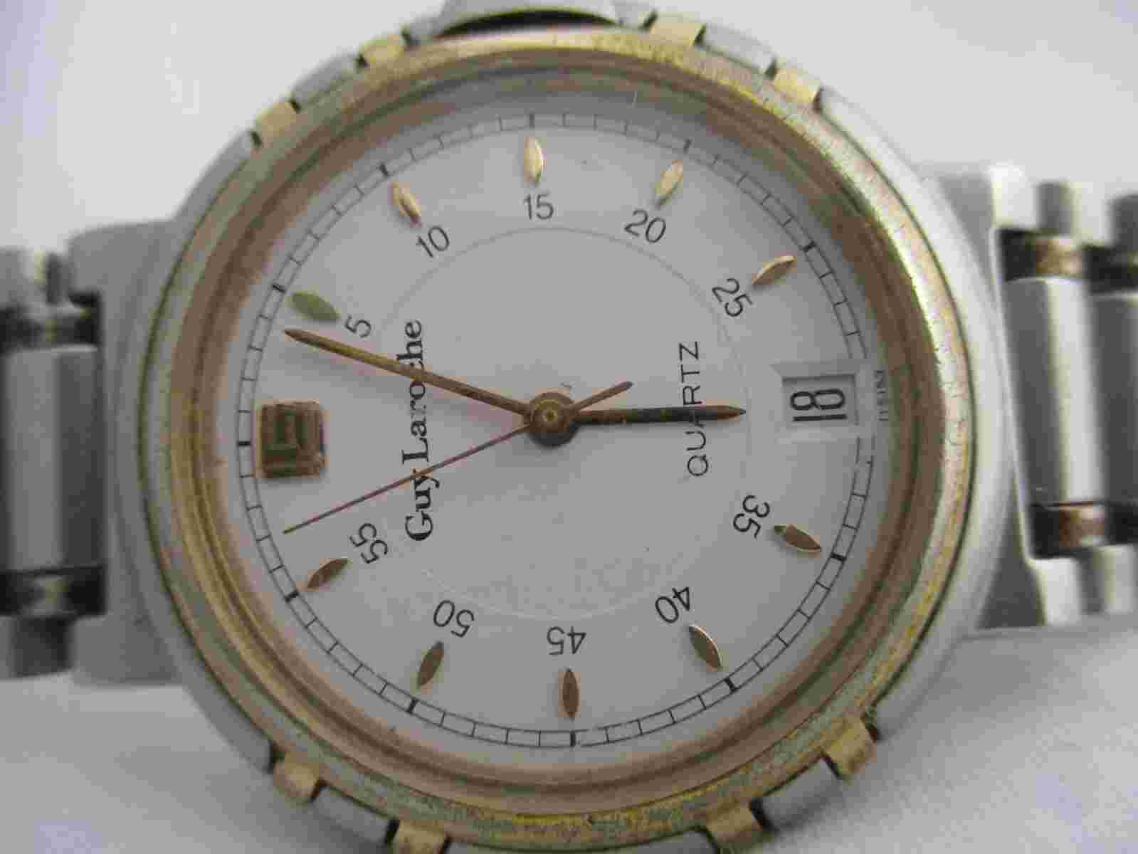 Guy Laroche Analog Watch Gold & Silver Tone Stainless Steel Date Indicator