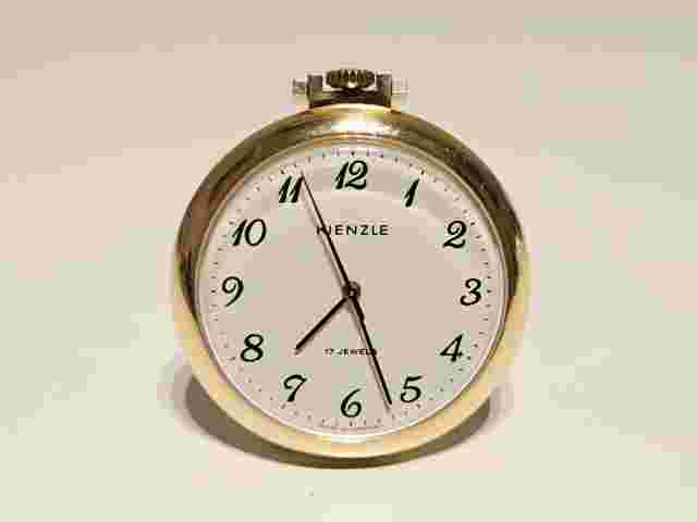 VINTAGE RARE LUXURY GOLD PLATED GERMANY MEN'S MECHANICAL POCKET WATCH "KIENZLE"