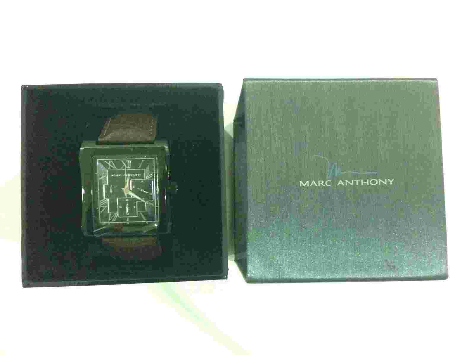 Marc Anthony FMDMA 515 Men's Black Dial Brown Leather Belt Watch $135