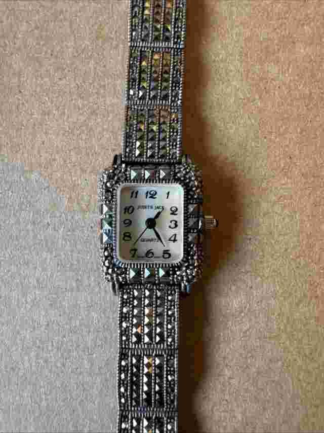 VINTAGE JUDITH JACK STERLING SILVER wrist Watch -  Needs Battery - 6in Length