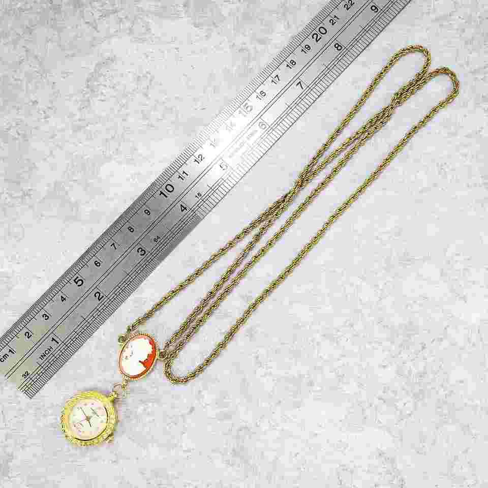 LA Express Cameo Pendant Necklace W Chain Women’s Watch Tested Works