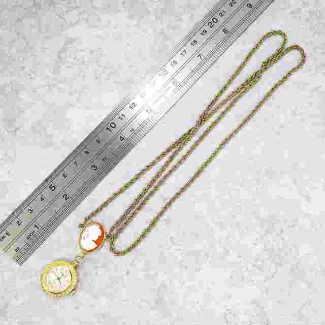 LA Express Cameo Pendant Necklace W Chain Women’s Watch Tested Works