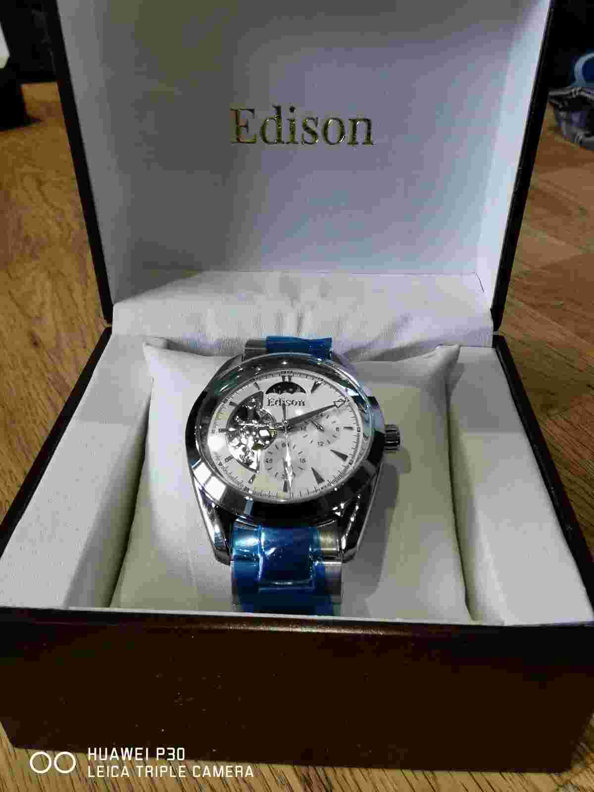 Edison Automatic Moon Phase Men's Watch With Stainless Steel Strap RRP £600