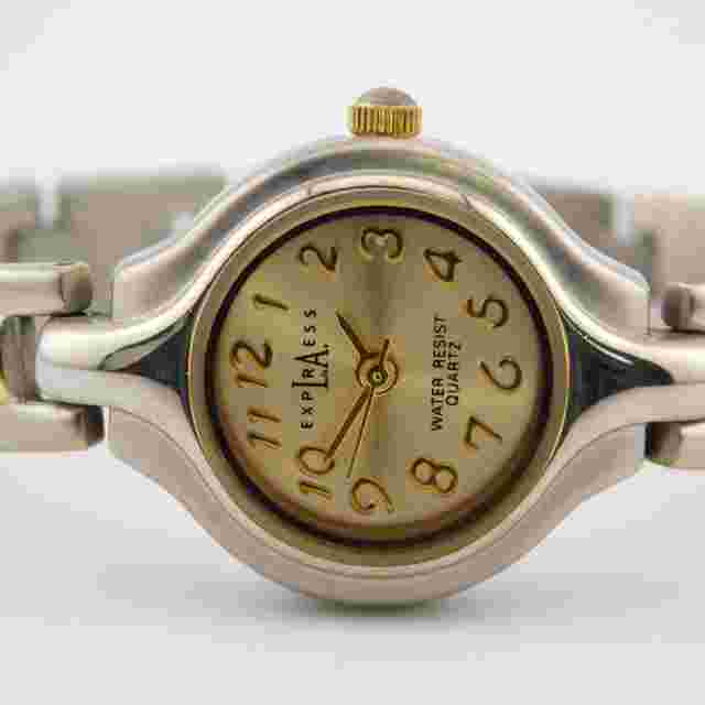 L.A.EXPRESS LAX1337 Two Tone Quartz Analog Women's Watch Sz. 6" New Battery