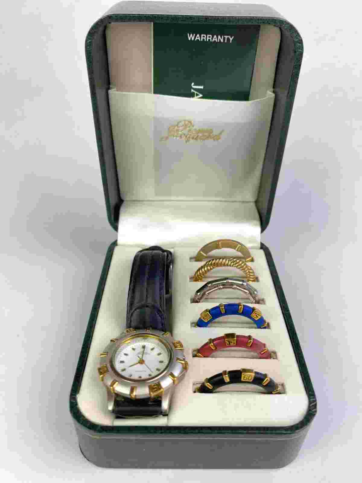 Women's Wrist Watch w/ Changeable Bezels Gift Set by Pierre Jacquard