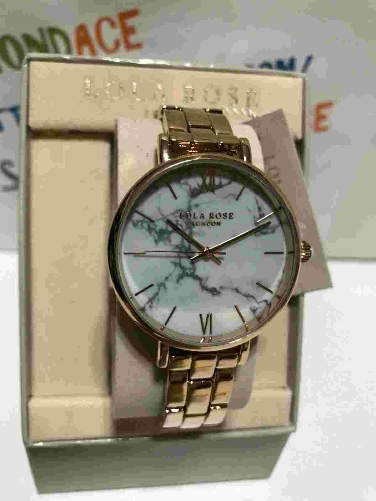 Lola Rose London Womens Rose Gold-tone White Howlite Watch LR4002