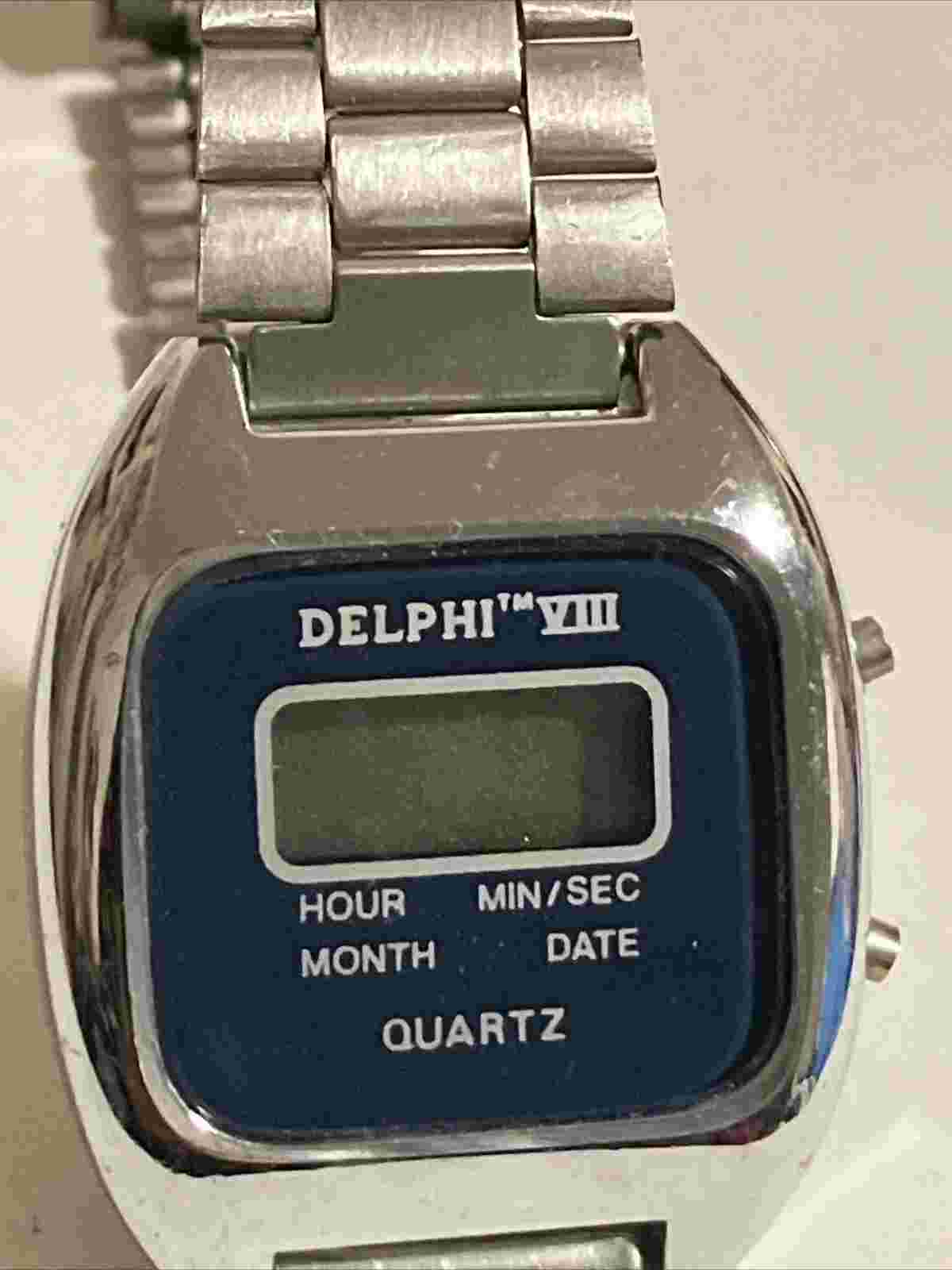 Vintage Delhi VIII Digital Wristwatch Watch Hour Min Date Sec 6.25" Max Untested