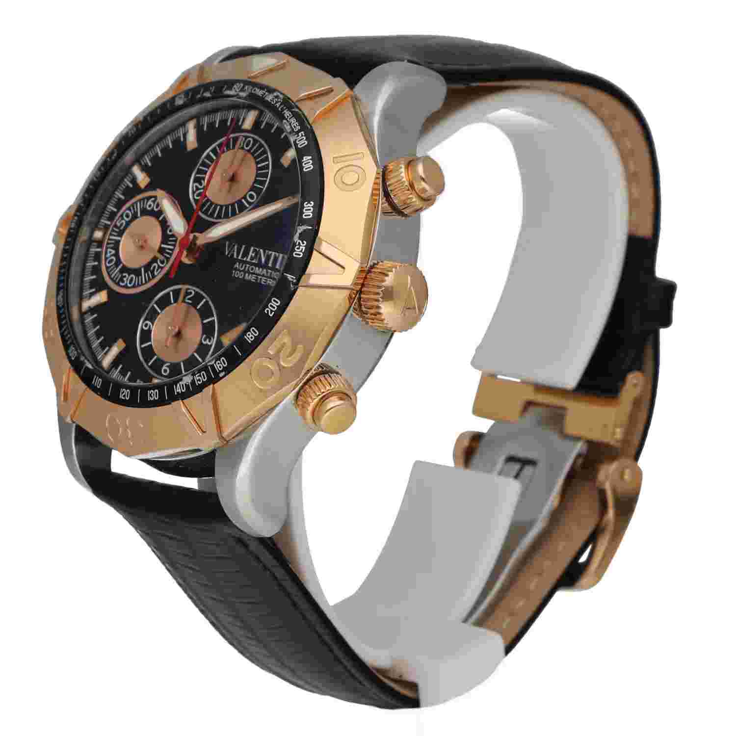 Valentino Homme V41 Chrono Rose Gold Steel 45 mm Leather Automatic Men's Watch