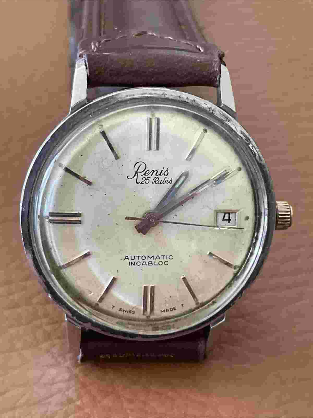 Renis Automatic Watch Vintage A. Schild AS Cal 1903 Swiss 25 J Date  Works Great