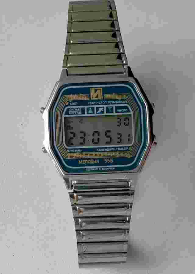 Elektronika 55B Chrono Melody Alarm Vintage Original Digital Watch Early 1990s