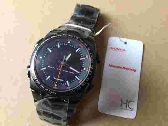 Rare HONDA World Time Watch HT01BK Black Wristwatch Battery replaced japan