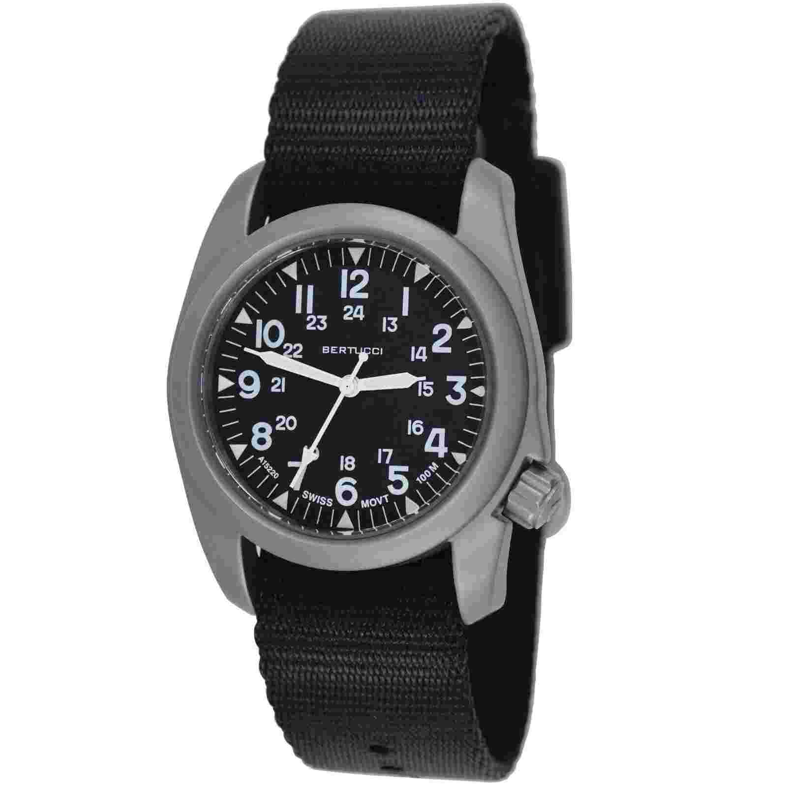 Bertucci 11500 A-2s Vintage Men's Watch Black 40mm Stainless Steel