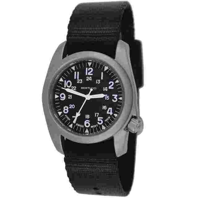 Bertucci 11500 A-2s Vintage Men's Watch Black 40mm Stainless Steel