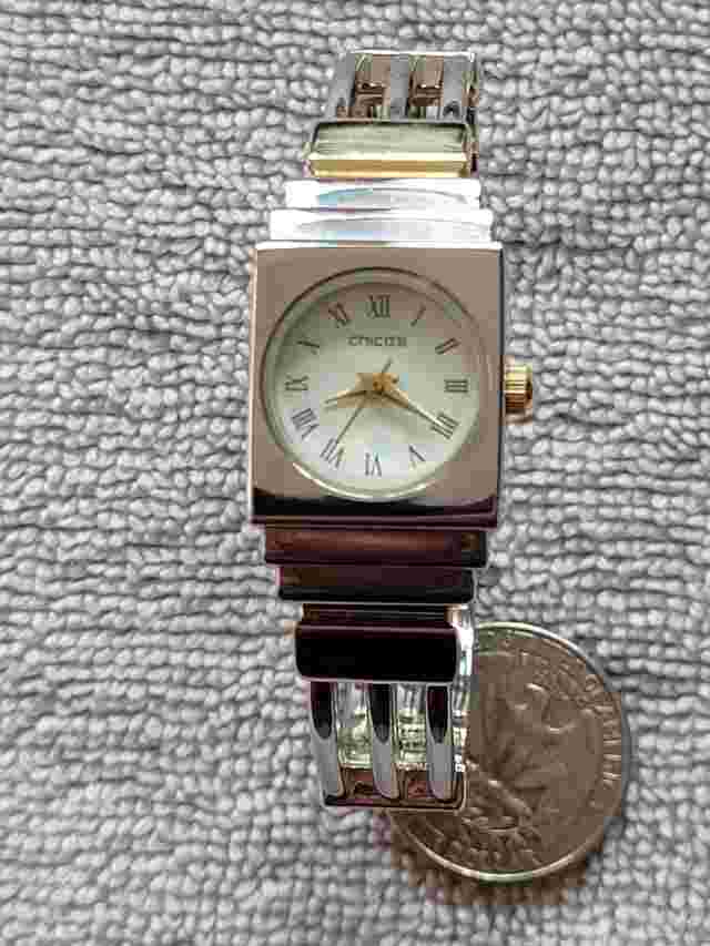 VintageChicos Cuff Watch - Women's  Art Deco Style Gold And Silver