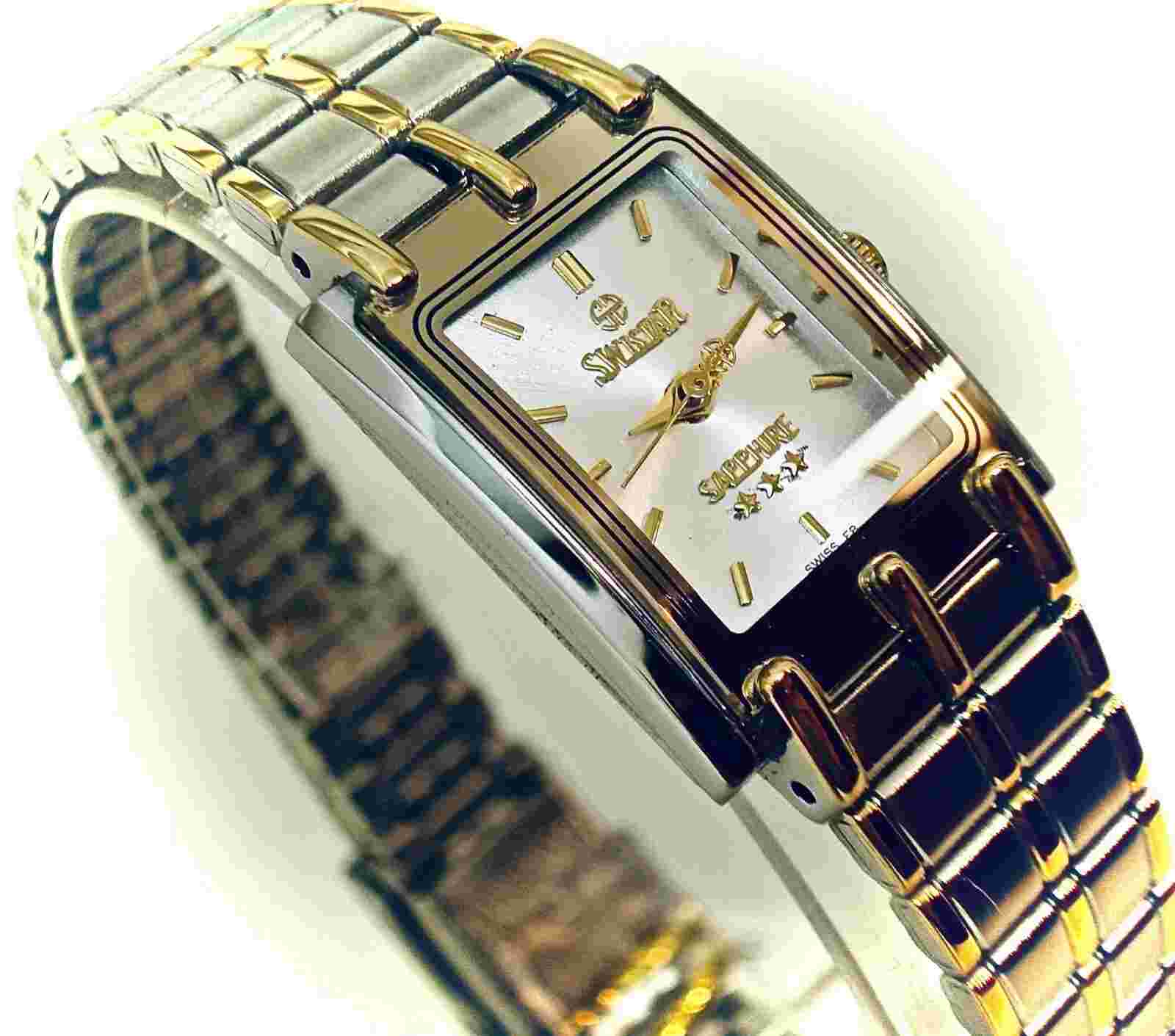 Swistar 959582L Ladie's Precision Quartz Silver Dial and Two tone Silver Watch
