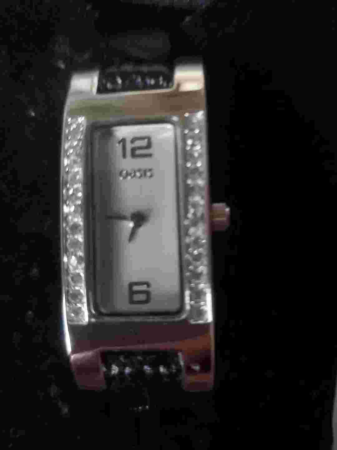 Oasis Black And Silver Ladies Watch