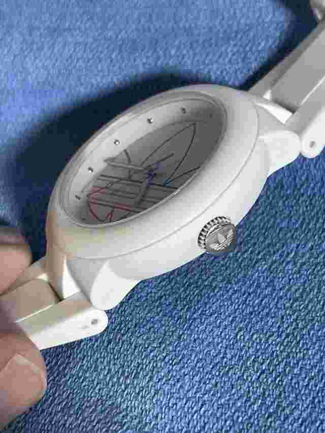 Vintage 90’s Adidas Watch Rubber White Rainbow ADH3015 661508 41mm Lot Retro