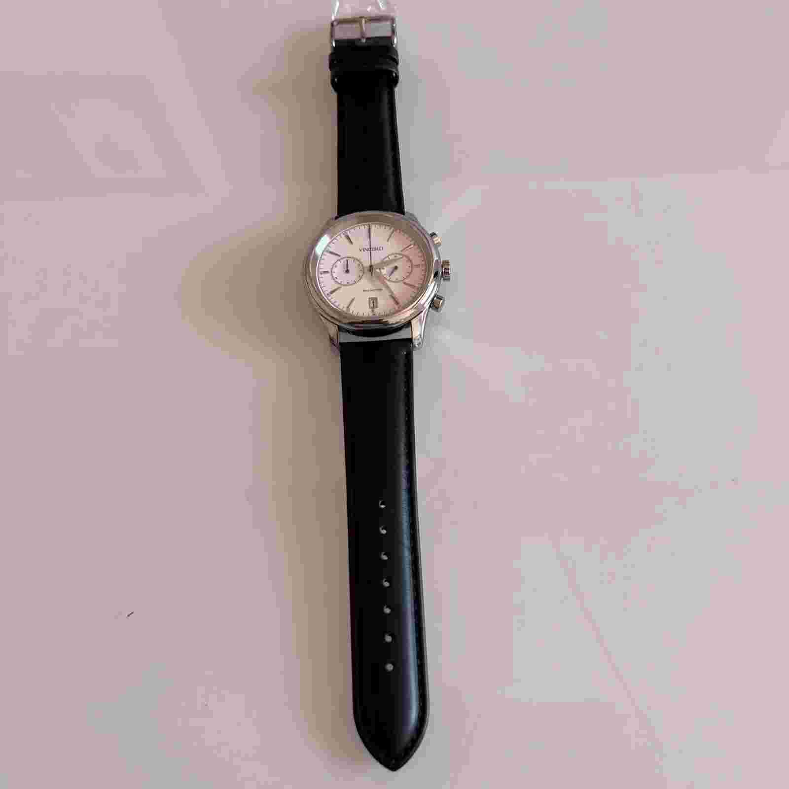 Vincero mens wrist watch, 43mm, with date, 24 hour function, stop watch