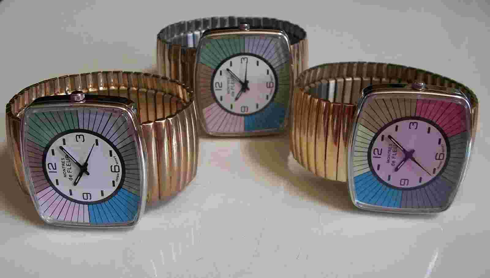 Designer Style colorful  stretchy band Silver,Silver & Gold finish Fashion watch