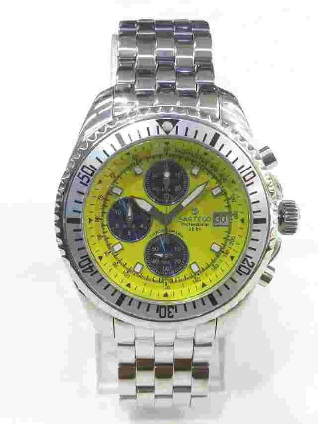 Sartego Professional Men's Sports Chronograph Japan Quartz Diver Watch SPC37