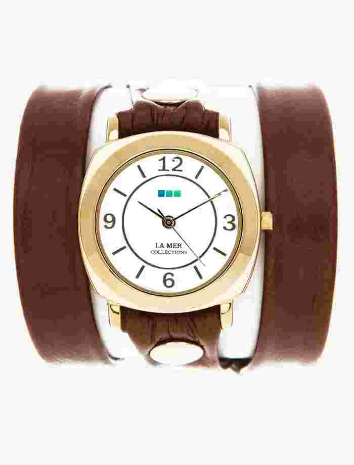 La Mer Brown Gold Odyssey Wrap Watch