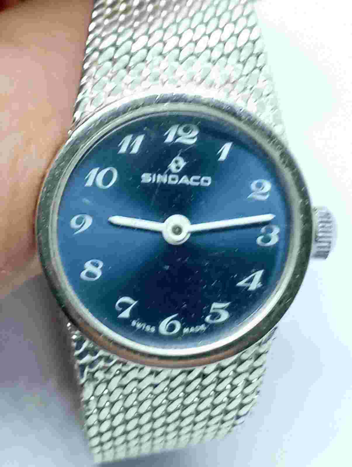 VINTAGE Swiss made Sindaco Blue dial bracelet watch cal. EB 8481 from 1973