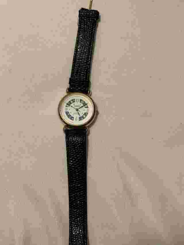 Vintage Quintel Quartz Rotating Moon Phases Quarter Full Moon Watch New Battery