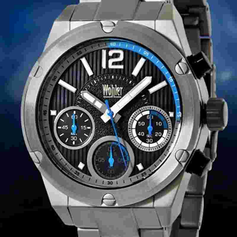 Wohler Mens Multi Function Chronograph Link Bracelet Watch - NEW