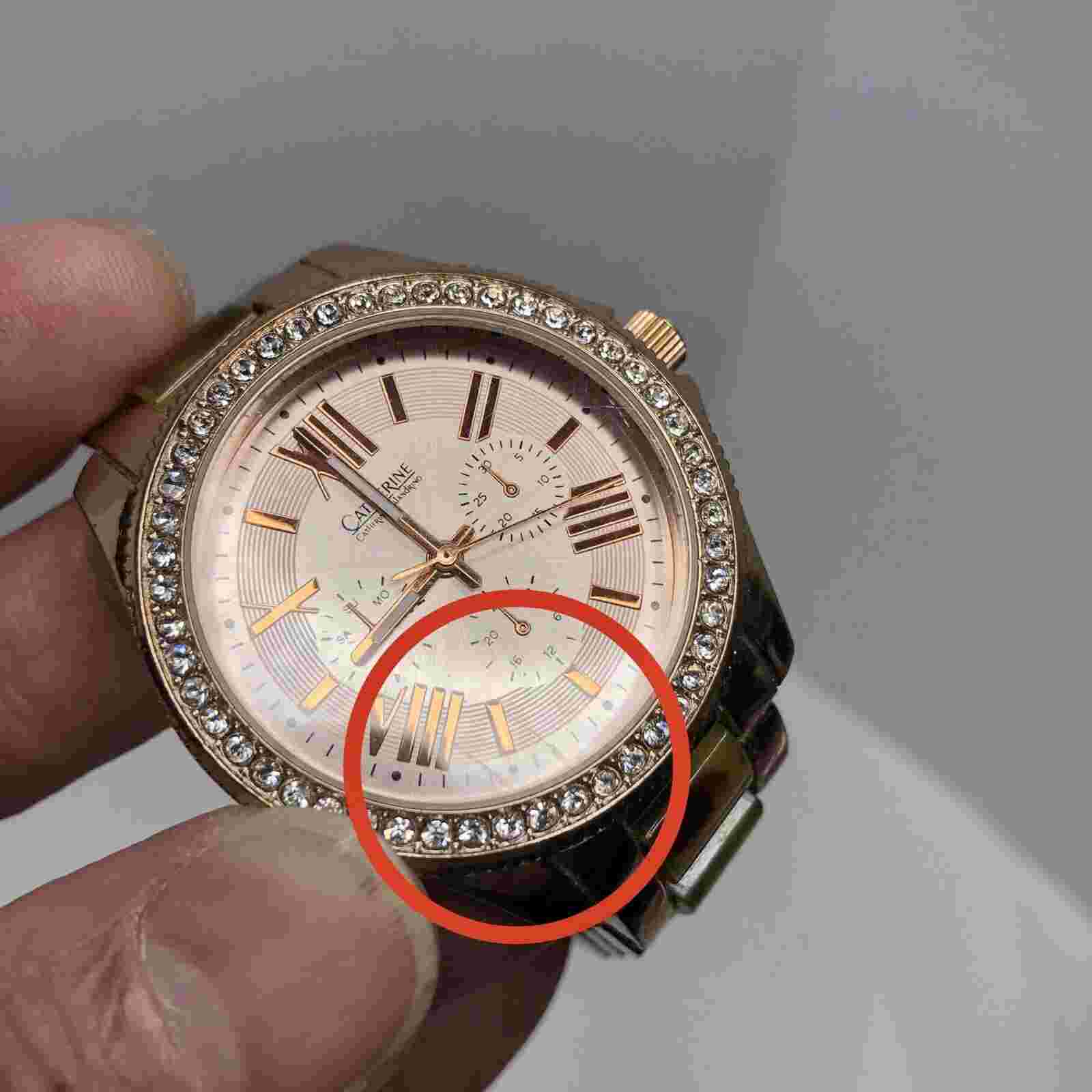 Catherine Malandrino Womens Watch Rose Gold Pink Face AS-IS NEEDS BATTERY - READ